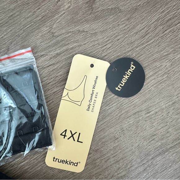 Truekind Daily Comfort Wirefree Shaper Bra Womens 4XL Black - Picture 2 of 3